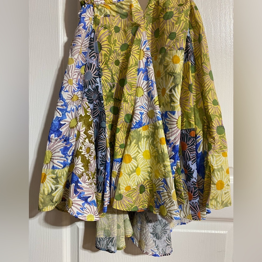 Zara Halter High Low Backless Flowy Floral Beachy Lightweight Mini Dress Size XL - Picture 7 of 13